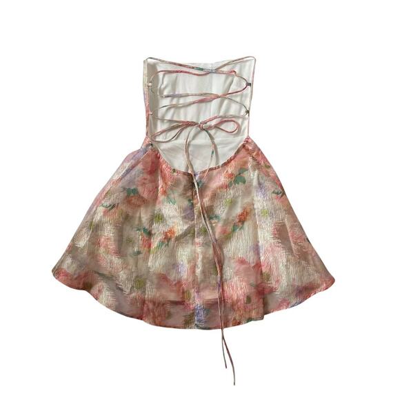 Floral Strapless Mini Dress - Picture 4 of 7